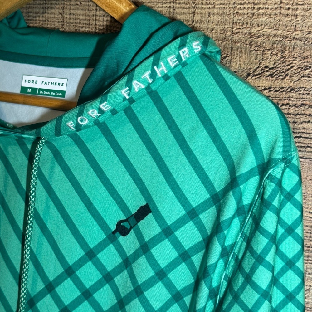 Fore Fathers Turf Tamer Hoodie Men’s size Medium Green Performance Golf Stretch - Picture 4 of 9
